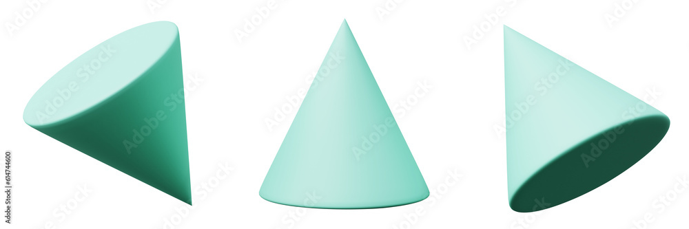 Poster 3d cone tosca, realistic rendering of 3d geometry shape object