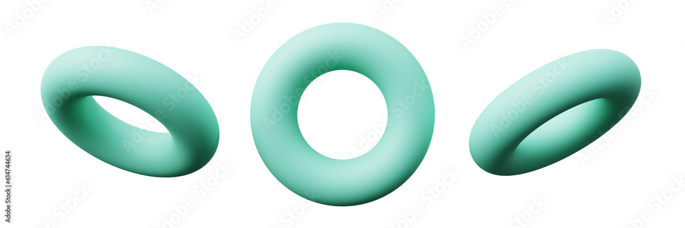 Fototapete 3d torus or ring tosca, realistic rendering of 3d geometry shape object
