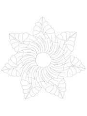 
   Flowers  Leaves Coloring page Adult.Contour drawing of a mandala on a white background.  Vector illustration Floral Mandala Coloring Pages, Flower Mandala Coloring Page, Coloring Page For Adul    