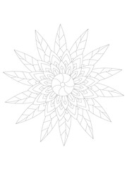 
   Flowers  Leaves Coloring page Adult.Contour drawing of a mandala on a white background.  Vector illustration Floral Mandala Coloring Pages, Flower Mandala Coloring Page, Coloring Page For Adul    