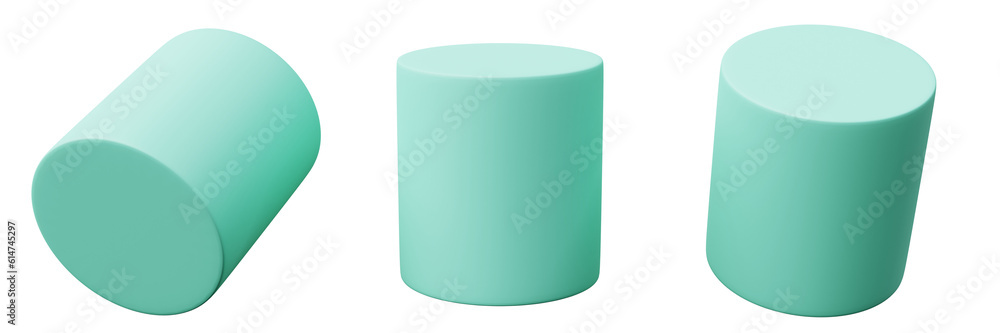 Poster 3d cylinder tosca, realistic rendering of 3d geometry shape object