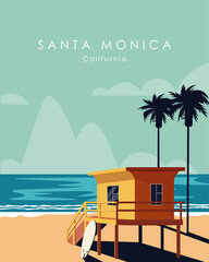 Santa Monica California - obrazy, fototapety, plakaty