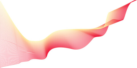 Red and yellow shade waves abstract shapes line art pattern background vector wavy lines