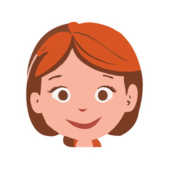 Portrait of smiling little girl vector illustration