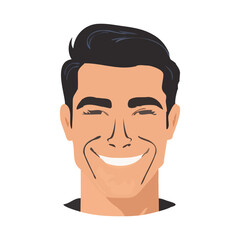Portrait of smiling young man vector illustration