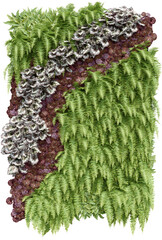 Realistic vertical garden. 3d rendering of isolated objects.