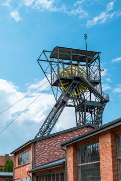 Brick building after renovation in the company of the former mine shaft.Carnal Zone in Zabrze. .Queen Louise Adit. Poland