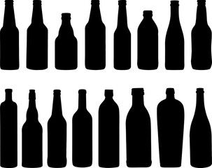 Set of bottles Isolated on White