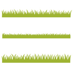 Green grass isolated on white background. Silhouette. Vector illustration in flat style.