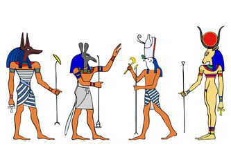 Gods and Goddess of the Ancient Egypt - Anubis, Seth, Horus, Hathor