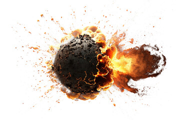 fire ball boom isolated