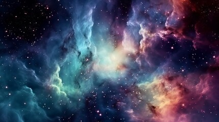 Obraz na płótnie Canvas Nebula and galaxies in space. Abstract cosmos background , Glorious Sky - Elements of this Image Furnished by NASA,Visualize a vibrant, multicolored space galaxy with dense cloud formations 
