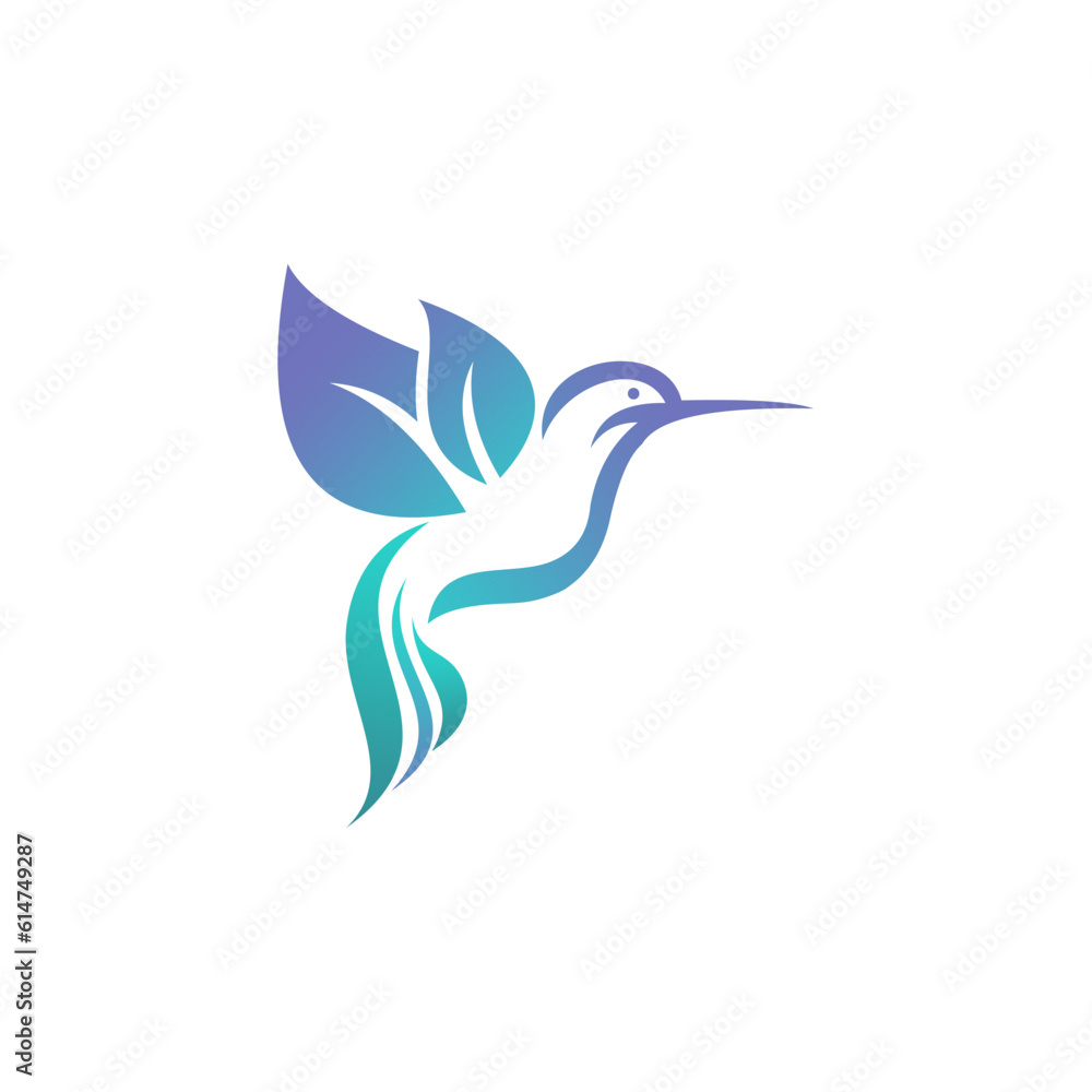 Wall mural hummingbird vector logo design. bird vector logo design