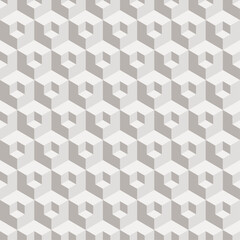 seamless 3d geometric pattern, gray 3d cubes