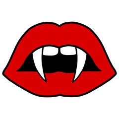 Red Sexy Vampire Lips