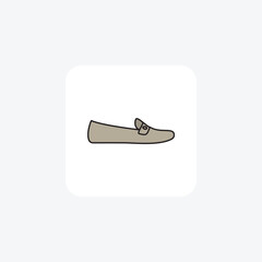 Loafers Sophisticated Slip-OnsSimple and sleek Flat Icon Design on White background

