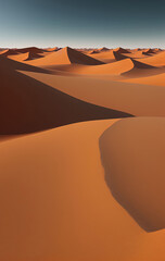 Fototapeta na wymiar Desert Sand Mountain Scenery. Ai generated technology