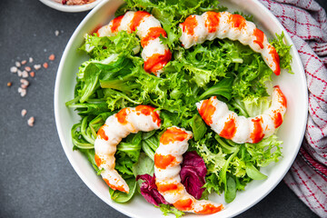 salad crab stick meal food snack on the table copy space food background rustic top view © Alesia Berlezova