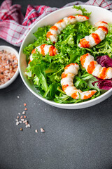 salad crab stick meal food snack on the table copy space food background rustic top view