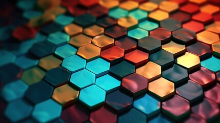 Gradient abstract hexagon shapes background generative ai