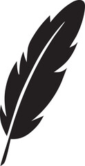 Feather icon. Black feather icon. Black feather design.