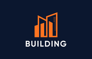 unique minimalist building simple logo design