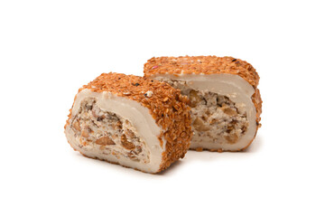 Sweet roll with nuts, turkish sweets.