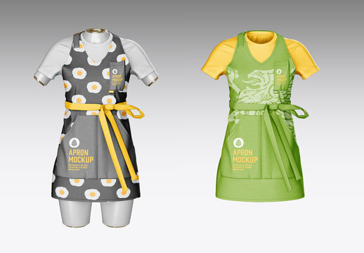 Women's Apron with Mannequin Mockup