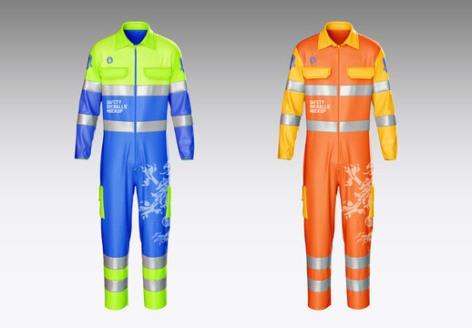 Safety Work Overalls Mockup