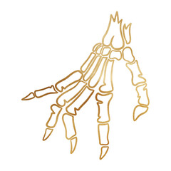 Gold Skeleton Hand Outline