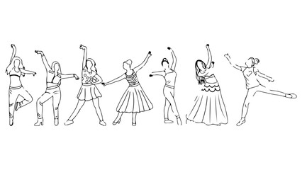 silhouettes of people dancing