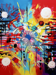 abstract background with circles and lines, ai generated