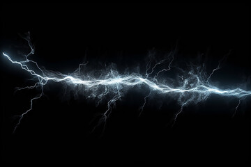 lightning in the night sky, ai generated