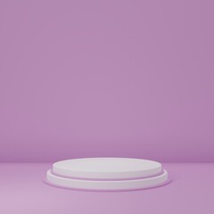 Product Stand in purple room ,Studio Scene For Product ,minimal design,3D rendering	
