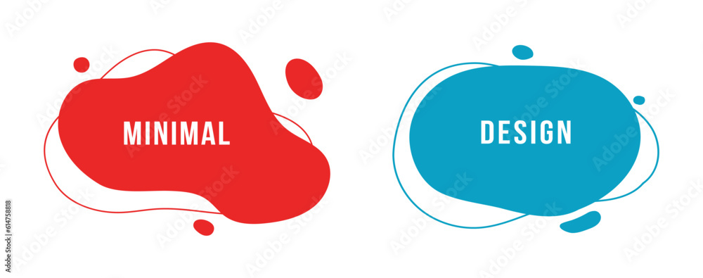Aufkleber abstract liquid geometric shapes. fluid colorful vector background with place for text. red and blue