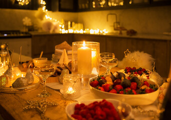 Candlelight Christmas table