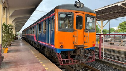 Obraz premium train on railway station