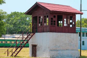 old railway control room on railway station