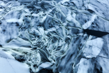 Ice swirling in ocean