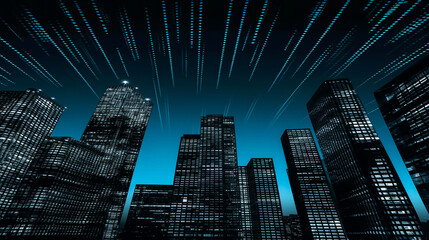 Obraz premium high building ,sky scraper in capital,business graph ,growth concept,generative ai.