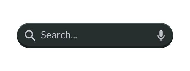 Fototapeta premium Black minimal internet browser search engine. Search bar for ui ux design and web site. Search address and navigation bar icon. Isolated on white background, Vector illustration. EPS 10