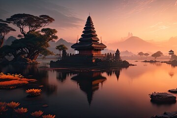 Fototapeta premium Sights of ancient civilizations, beautiful world landscape, generative ai, ai generated art 