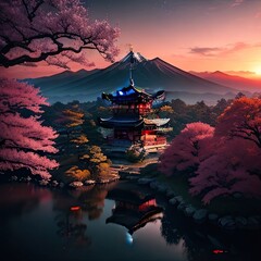 Obraz premium Sights of ancient civilizations, beautiful world landscape, generative ai, ai generated art 