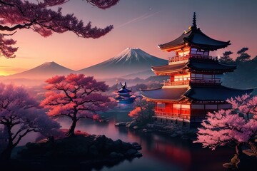 Fototapeta premium Sights of ancient civilizations, beautiful world landscape, generative ai, ai generated art 