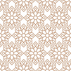vector seamless pattern inspired by retro wallpaper designs in golden colors