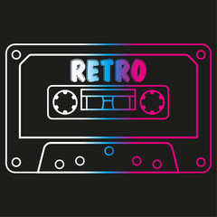 Fond retro cassette audio
