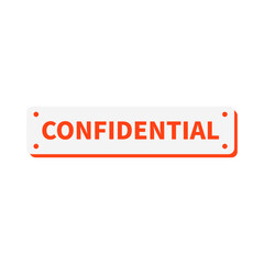 Confidential In Octagonal White Color Rectangle Shape
