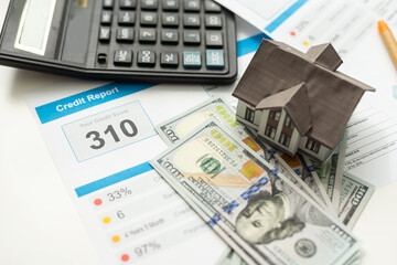 report credit score banking borrowing application risk form document loan business market concept - stock image