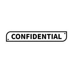 Obraz premium Confidential In Black Line Color Rectangle Shape 