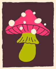 Mushroom, fly agaric vector illustration